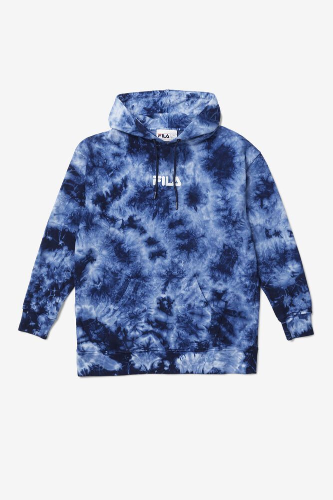 Fila Hoodie Presley Tie Dye Womens Blue - India FTE-756821